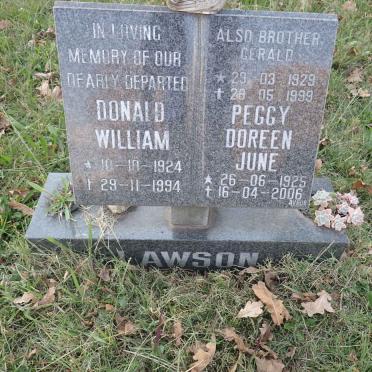 LAWSON Donald William 1924-1994 &amp; Peggy Doreen June 1925-2006 :: LAWSON Gerald 1929-1999
