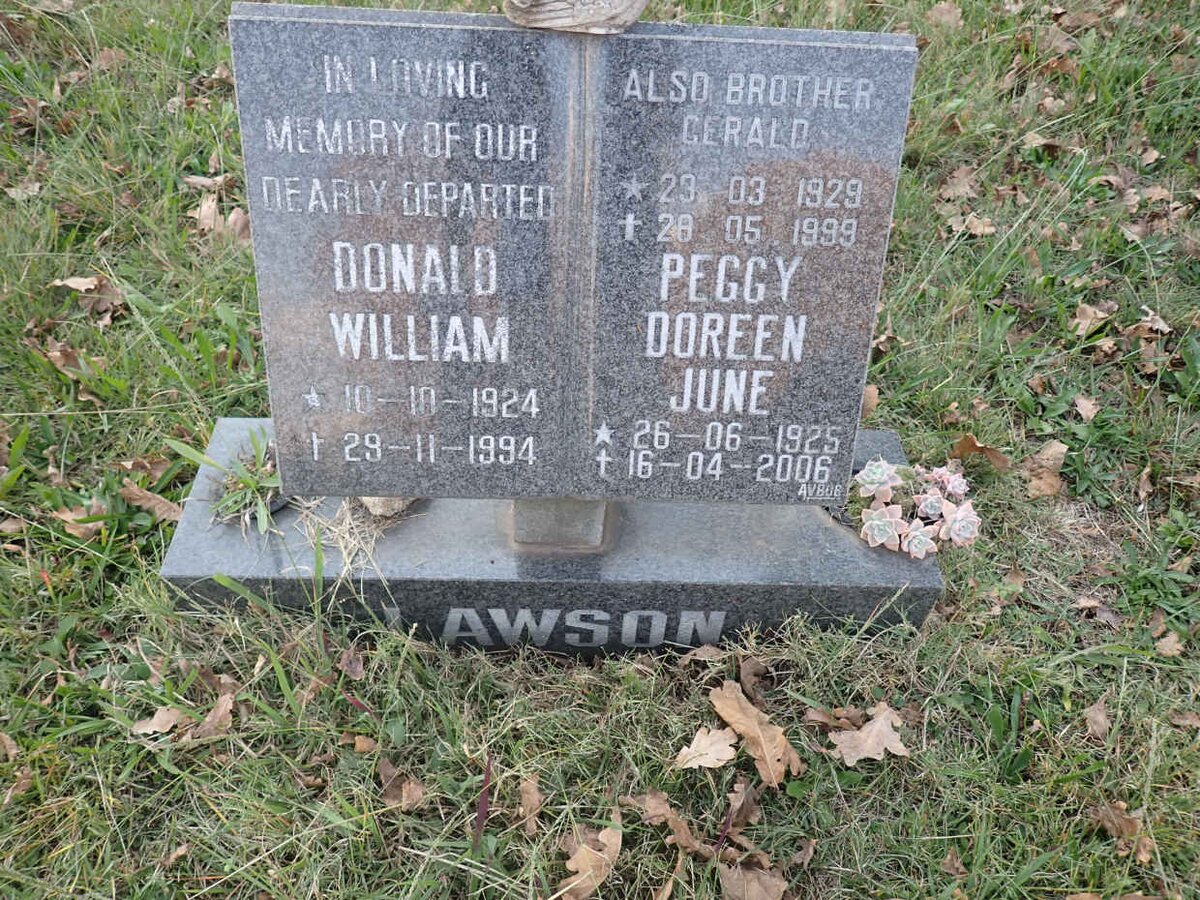LAWSON Donald William 1924-1994 &amp; Peggy Doreen June 1925-2006 :: LAWSON Gerald 1929-1999