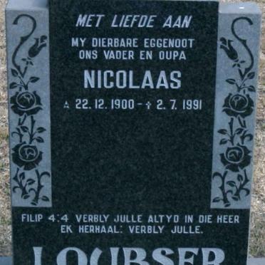 LOUBSER Nicolaas 1900-1991