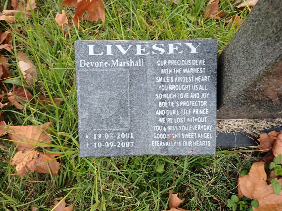LIVESEY Devone Marshall 2001-2007