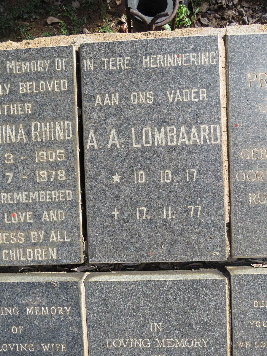 LOMBAARD A.A. 1917-1977