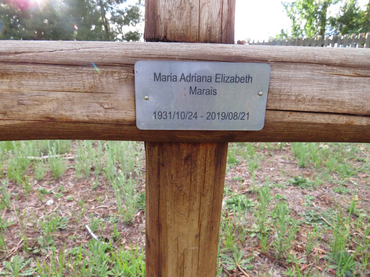 MARAIS Maria Adriana Elizabeth 1931-2019