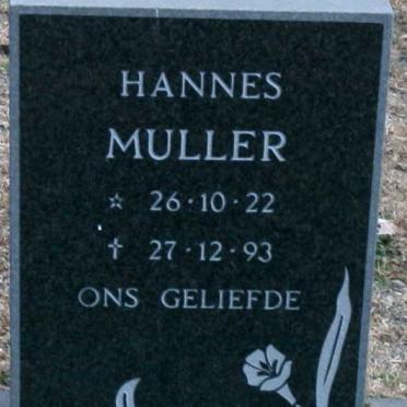 MULLER Hannes 1922-1993