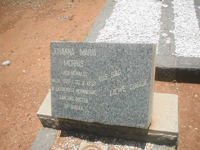 MORRIS Maria Johanna nee GROENEWALD 1926-1959