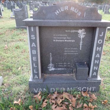 MESCHT Isabella Johanna, van der 1910-1994