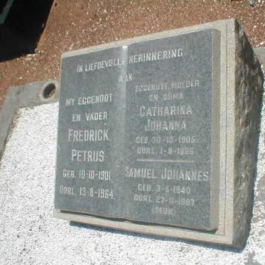 MARAIS Frederick Petrus 1905-1964 &amp; Catharina Johanna 1905-1986 :: ? Samuel Johannes 1940-1967