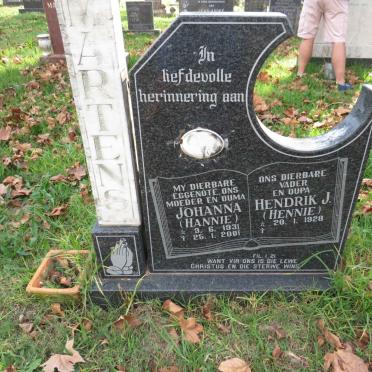 MARTENS Hendrik J. 1928- &amp; Johanna 1931-2001
