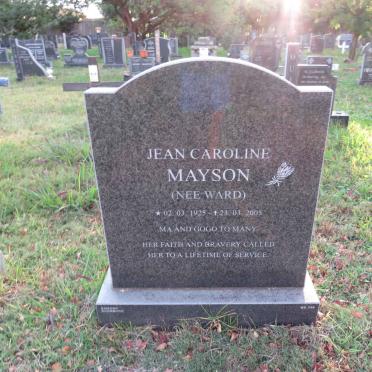 MAYSON Jean Caroline nee WARD 1925-2005
