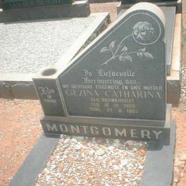MONTOMERY Gezina Catharina nee BRONKHORST 1909-1965
