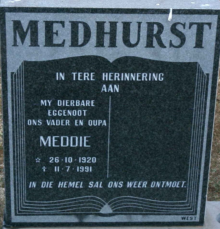 MEDHURST Meddie 1920-1991