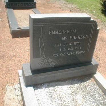 McPHERSON Emmerentia  1893-1964