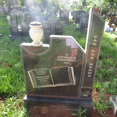 MERWE Stephanus Lourens, van der 1940-2012