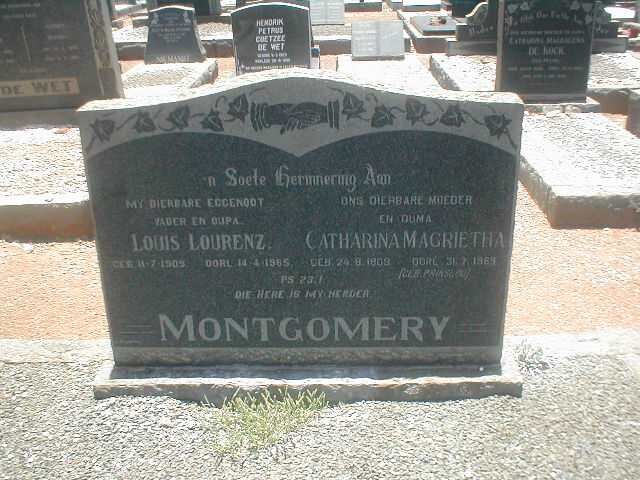 MONTGOMERY Louis Lourenz 1909-1965 &amp; Catharina Magrietha PRINSLOO 1909-1969