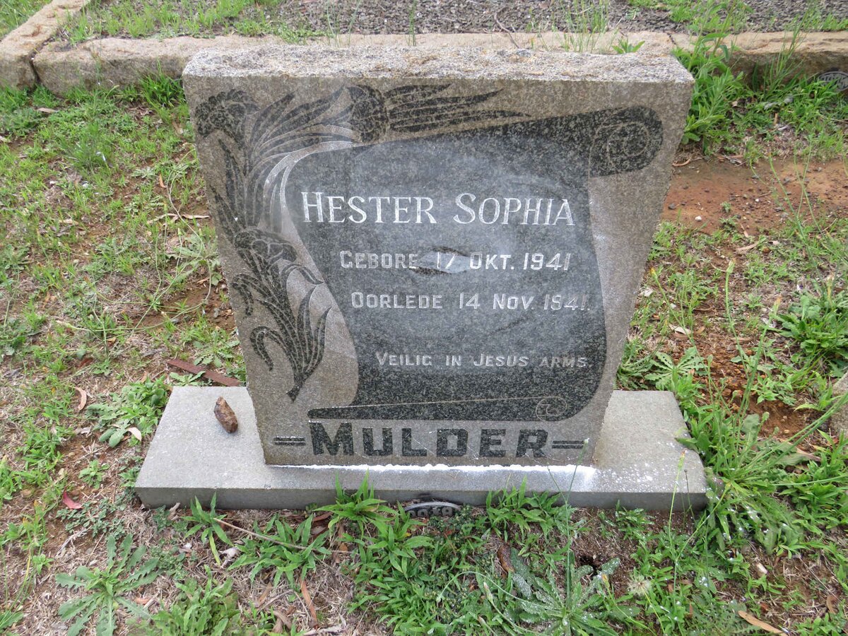 MULDER Hester Sophia 1941-1941