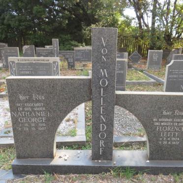 MOLLENDORF Nathaniel George, von 1918-1987 &amp; Florence Letty 1924-1972