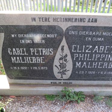 MALHERBE Carel Petrus 1922-1973 &amp; Elizabeth Philippina 1926-1983