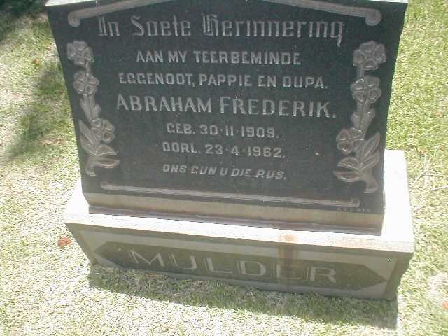 MULDER Abraham Frederik 1909-1962