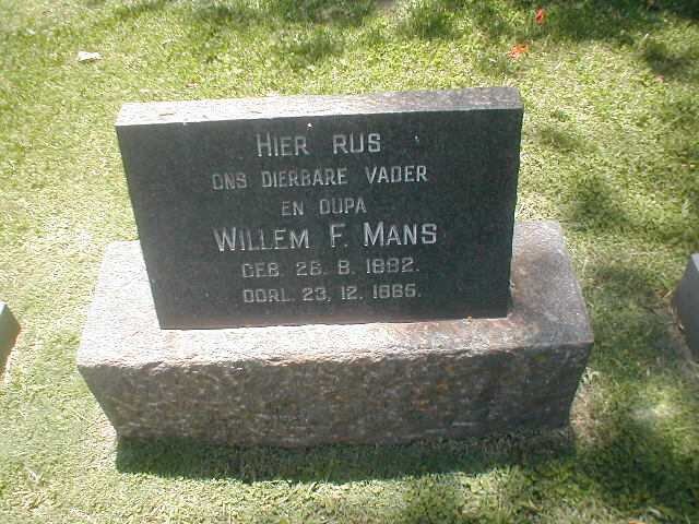 MANS Willem F. 1882-1965