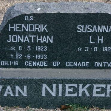 NIEKERK Hendrik Jonathan, van 1923-1993 &amp; Susanna L.H. 1929-