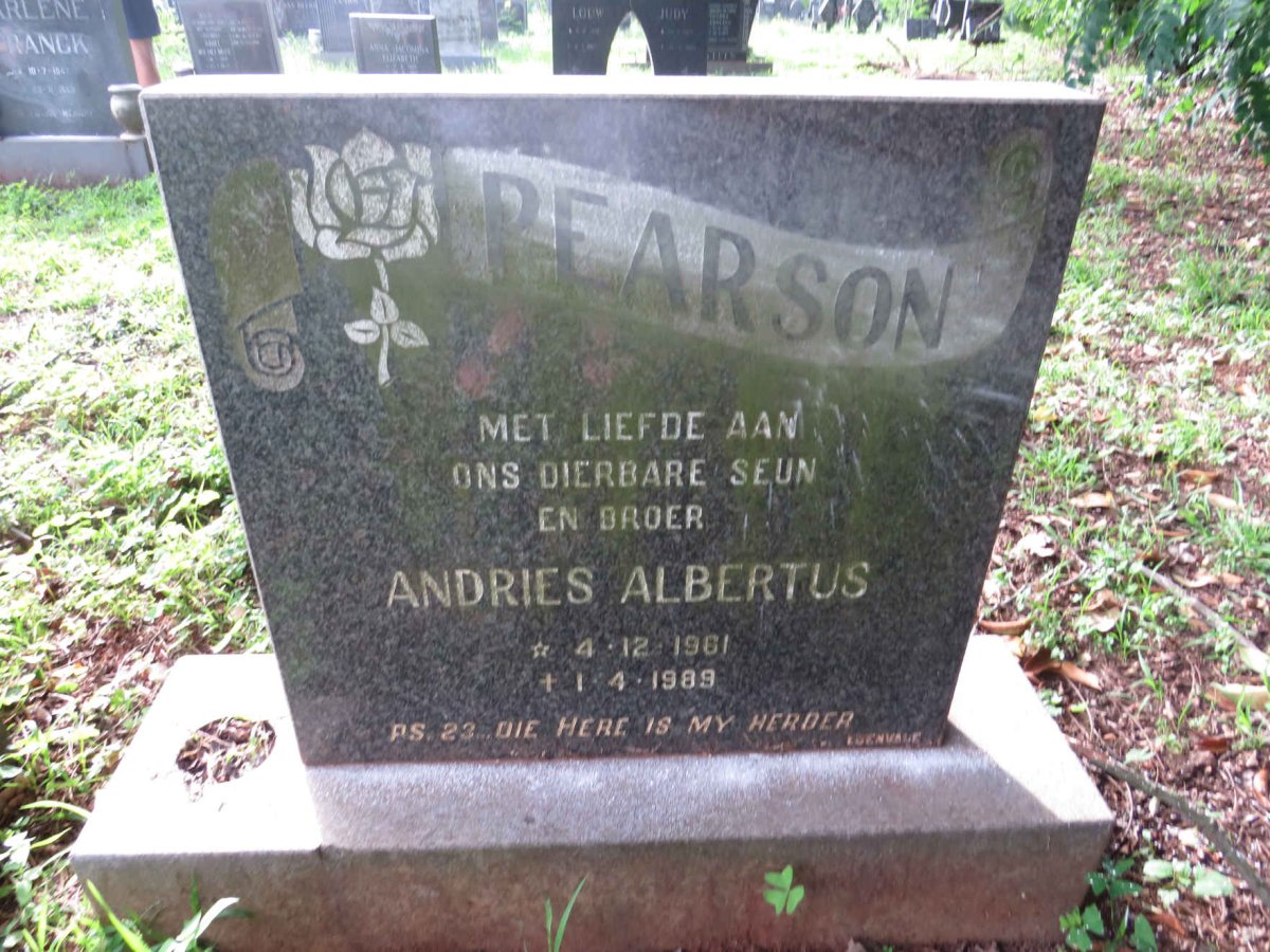 PEARSON Andries Albertus 1961-1989
