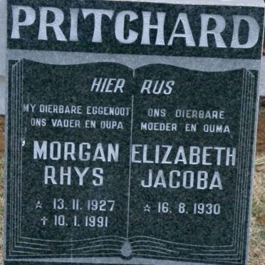 PRITCHARD Morgan Rhys 1927-1991 &amp; Elizabeth Jacoba 1930-