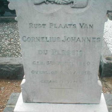 PLESSIS Cornelius Johannes, du 1880-1918