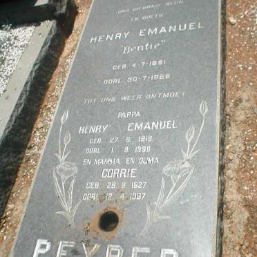 PEYPER Henry E. 1951-1966 :: PEYPER Henry E. 1919-1996 &amp; Corrie 1927-1997