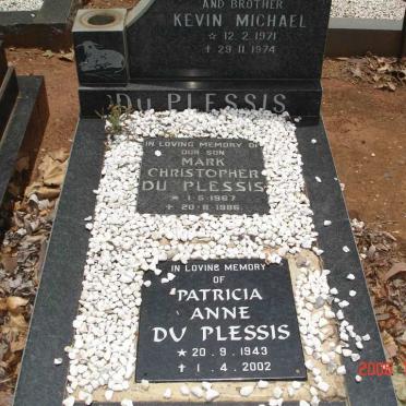 PLESSIS Mark Christopher, du 1967-1986 :: DU PLESSIS Kevin Michael 1971-1974 ::  DU PLESSIS Patricia Anne 1943-2002