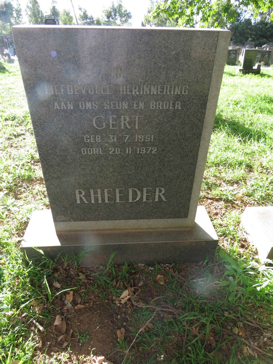 RHEEDER Gert 1951-1972