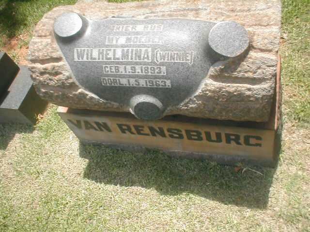 RENSBURG Wilhelmina, van 1893-1963