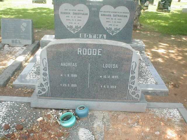 ROODE Andreas 1888-1959 &amp; Louisa 1895-1959
