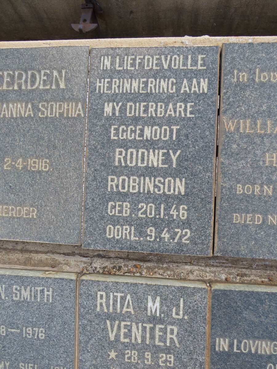 ROBINSON Rodney 1946-1972