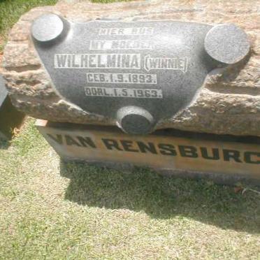 RENSBURG Wilhelmina, van 1893-1963