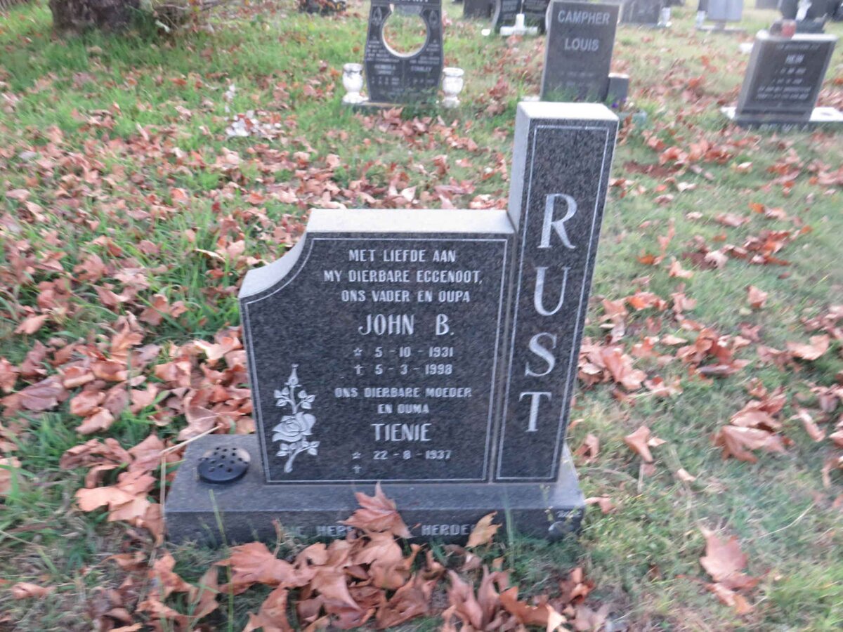 RUST John B. 1931-1998 & Tienie 1937-