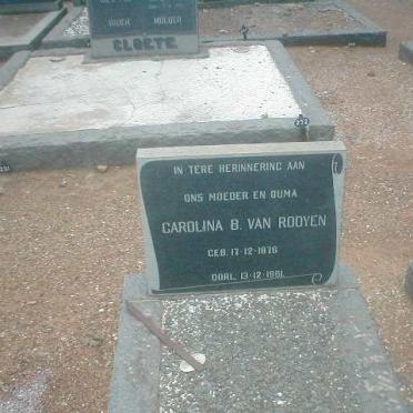 ROOYEN Carolina B., van 1876-1961