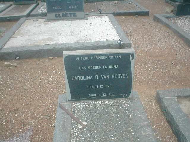 ROOYEN Carolina B., van 1876-1961