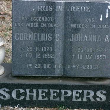 SCHEEPERS Cornelius C. 1923-1992 &amp; Johanna A. 1924-1993