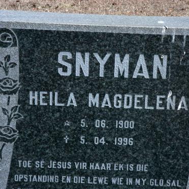 SNYMAN Heila Magdelena 1900-1996