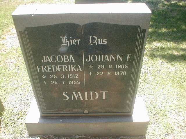 SMIDT Jacoba Frederika 1912-1995 &amp; Johann F. 1905-1970