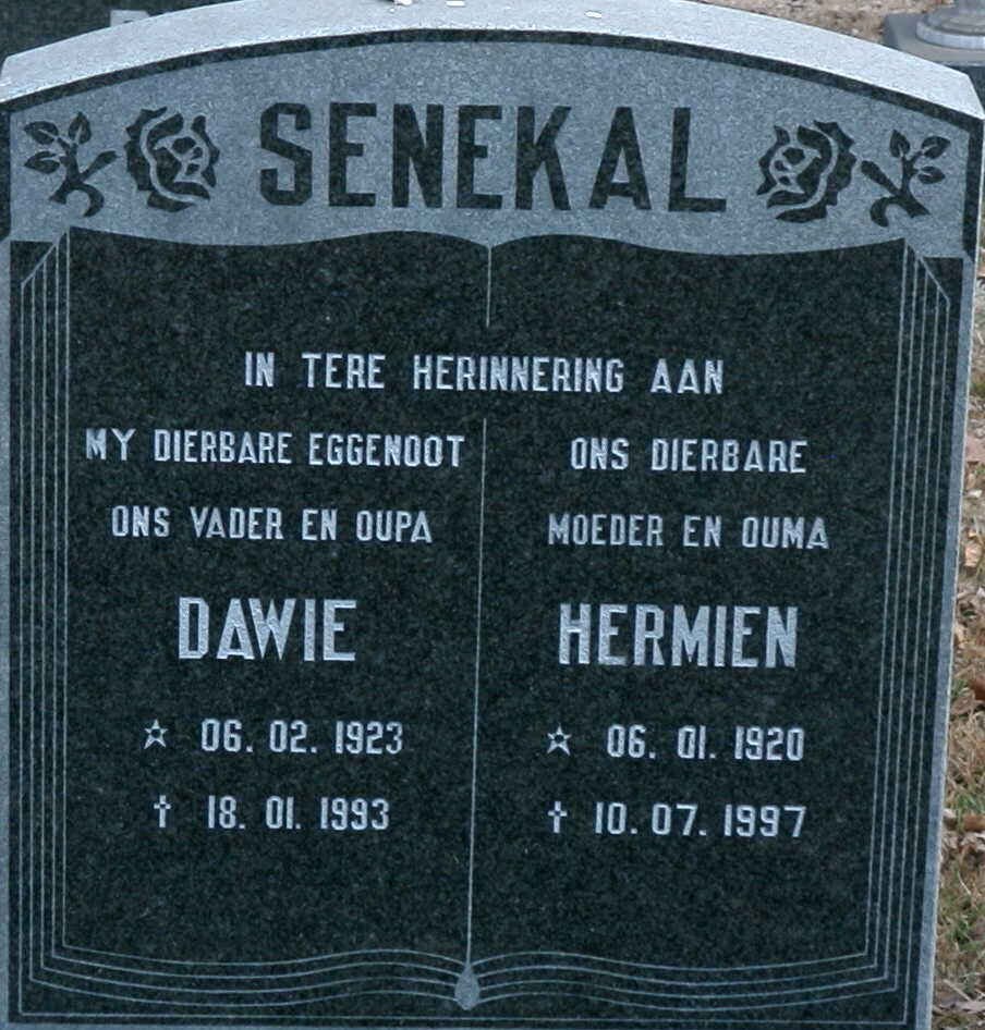 SENEKAL Dawie 1923-1993 &amp; Hermien 1920-1997