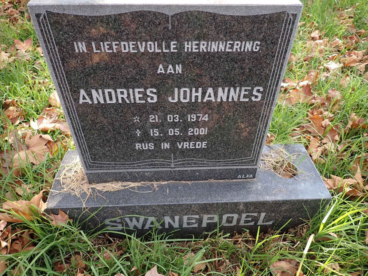 SWANEPOEL Andries Johannes 1974-2001