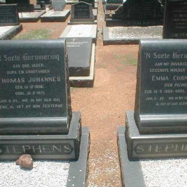 STEPHENS Thomas Johannes 1886-1971 &amp; Emma Cornelia PEENS 1888-1962