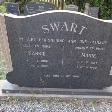 SWART Sassie 1895-1969 &amp; Marie 1904-1968