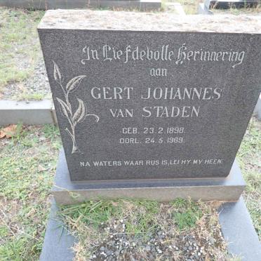 STADEN Gert Johannes, van 1898-1969