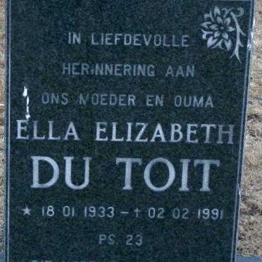 TOIT Ella Elizabeth, du 1933-1991
