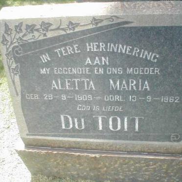 TOIT Aletta Maria, du 1909-1962