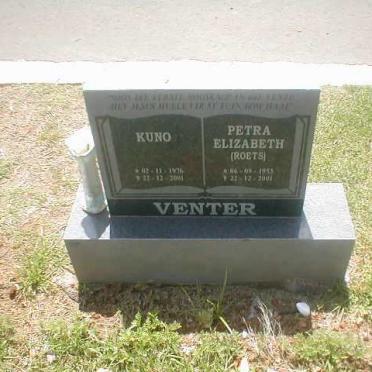 VENTER Kuno 1976-2001 &amp; Petra Elizabeth ROETS 1953-2001