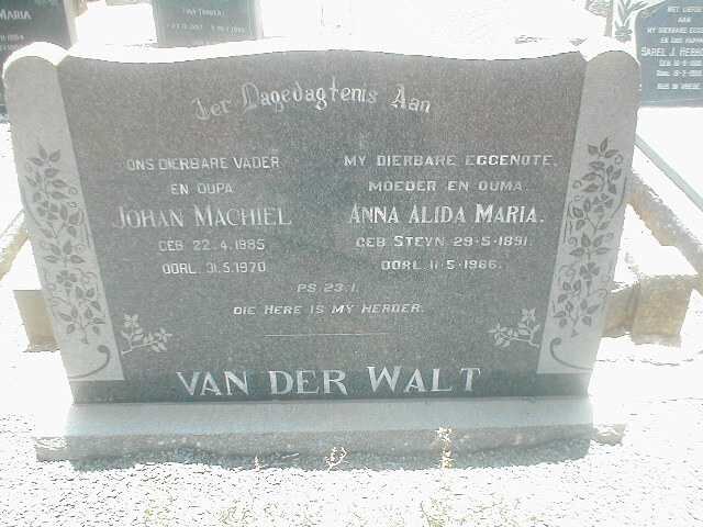 WALT Johan Michiel, van der 1885-1970 &amp; Anna Alida M. STEYN 1891-1966