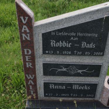 WALT Robbie, van der 1926-2008 &amp; Anna 1925-2012