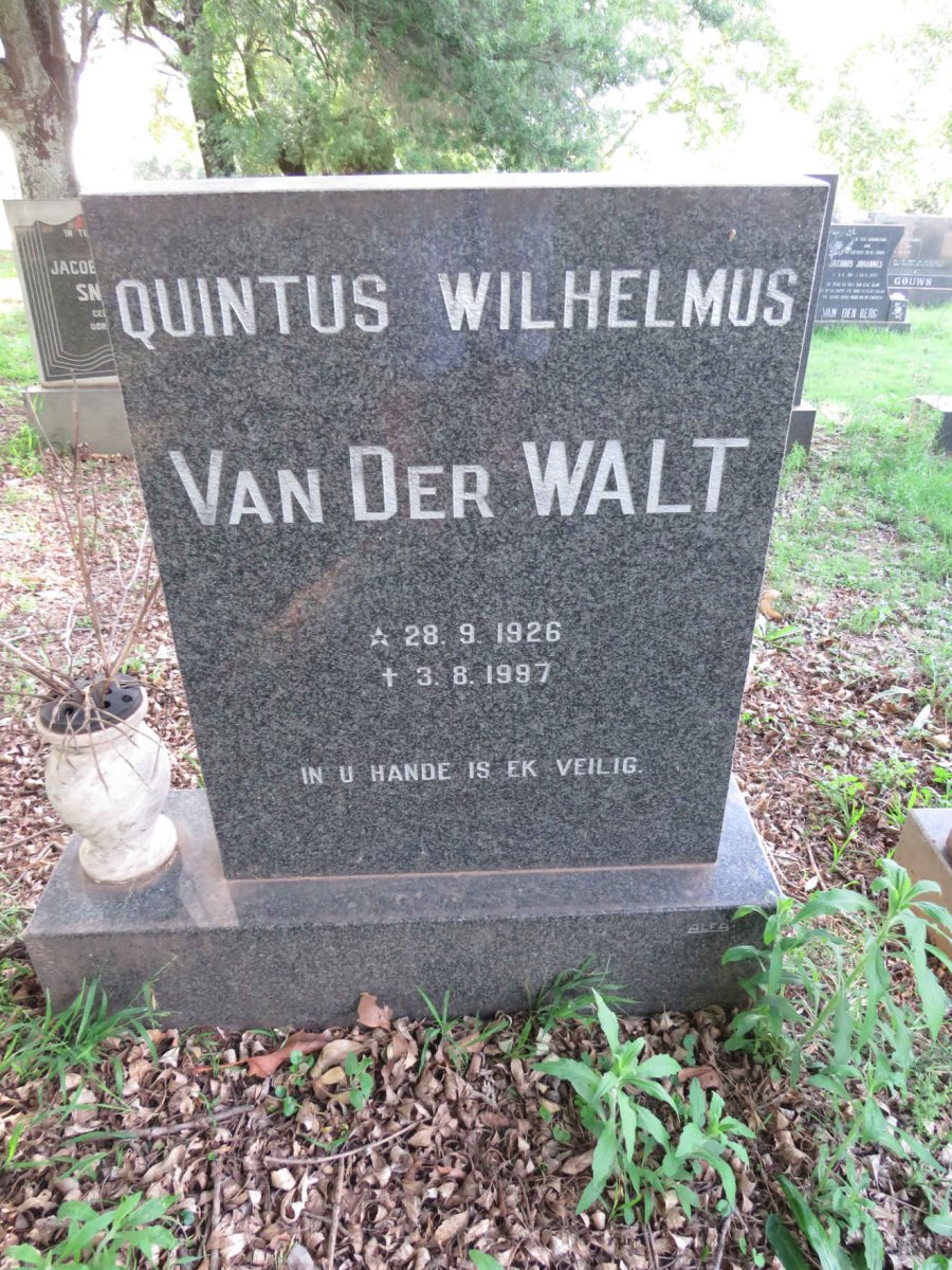 WALT Quintus Wilhelmus, van der 1926-1997